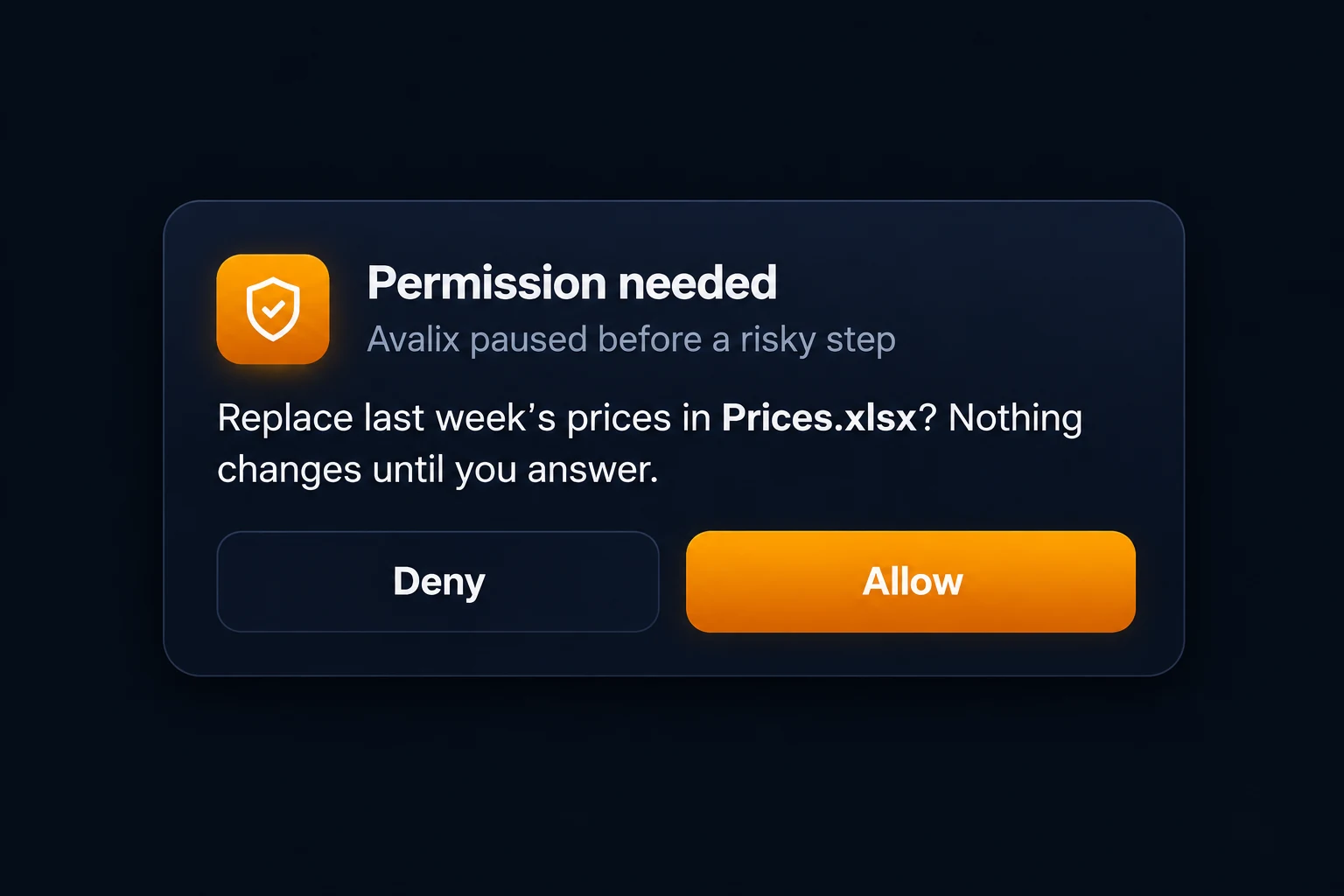Permission before risky steps